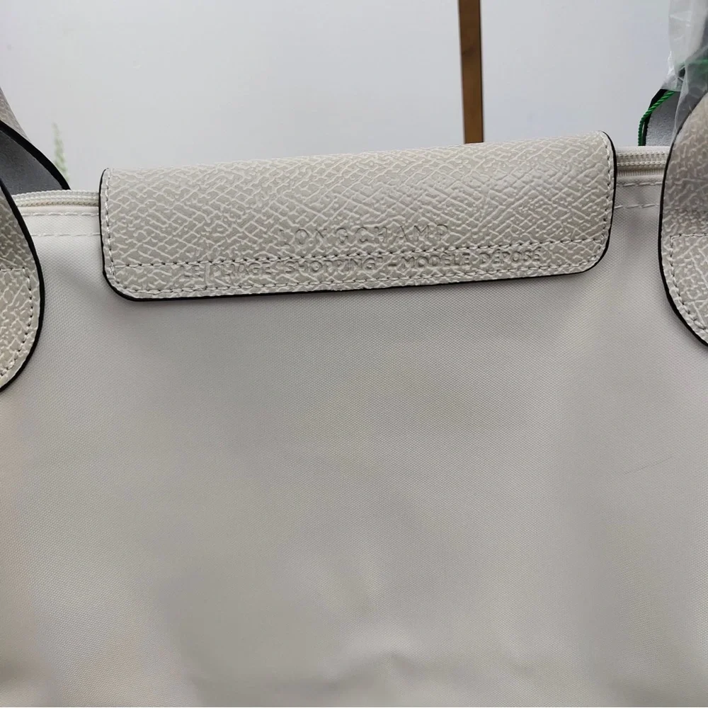 NWT Longchamp Le Pliage Original Large Shoulder Nylon Bag Tote IN OFF WHITE - Picture 6 of 11